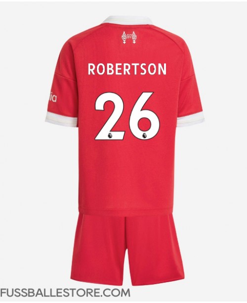 Günstige Liverpool Andrew Robertson #26 Heimtrikotsatz Kinder 2025-26 Kurzarm (+ Kurze Hosen)